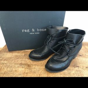 RAG & BONE Black Leather boots size 36.5